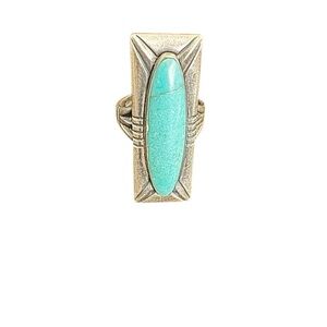 Turquoise and Gold Statement Ring